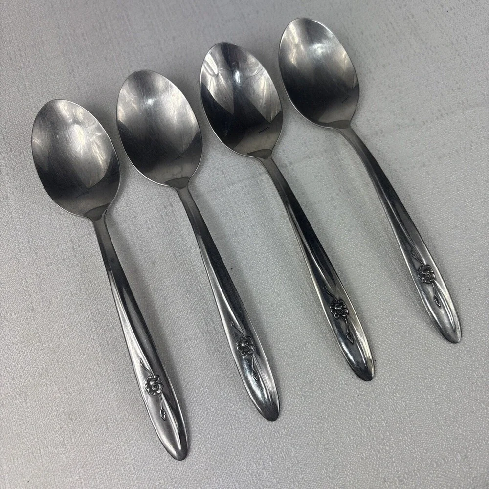 Sears Roebuck‎ Provincial Rose Stainless Soup Spoon 7 1/4